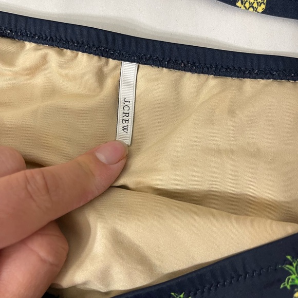J. Crew Women's Pineapple Bikini Bra 38C + Bottom XL Swimwear Beach Vacay - Picture 3 of 8